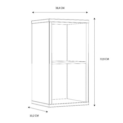 Mauro 1 Shelf Storage Unit in High Gloss White - White Tree Furniture