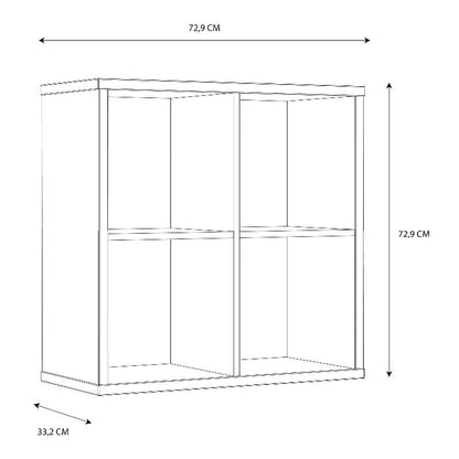 Mauro 2 x 2 Storage Unit in High Gloss White - White Tree Furniture
