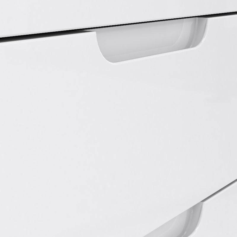 Sienna Abstract High Gloss White Chest of Drawers - White Tree Furniture