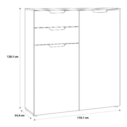 Sienna High Gloss White Chest of Drawers - White Tree Furniture