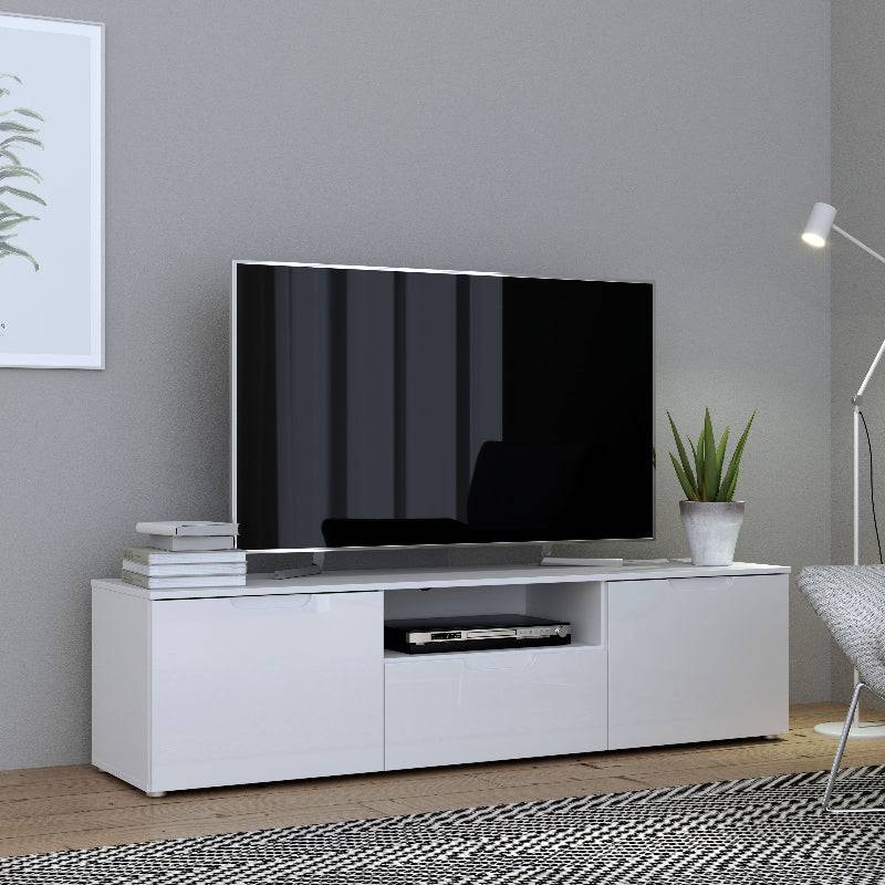 Sienna High Gloss White TV Unit - White Tree Furniture