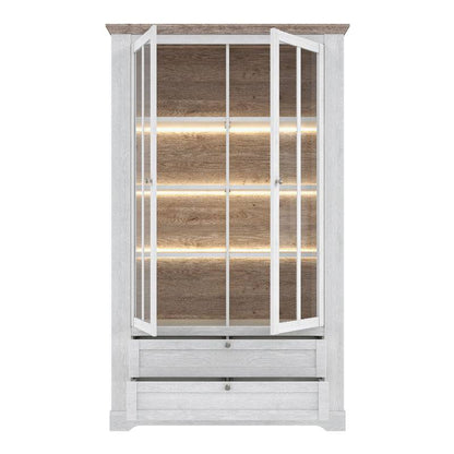 Illoppa Display Cabinet in Snowy Oak / Oak Nelson - White Tree Furniture