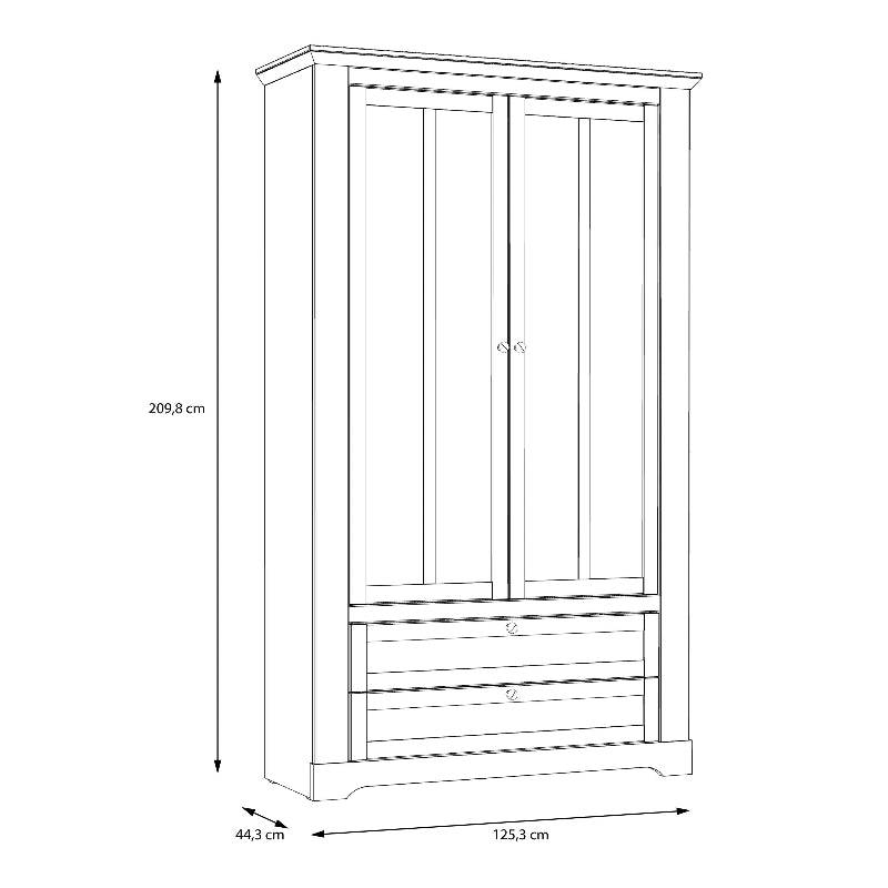 Illoppa Display Cabinet in Snowy Oak / Oak Nelson - White Tree Furniture