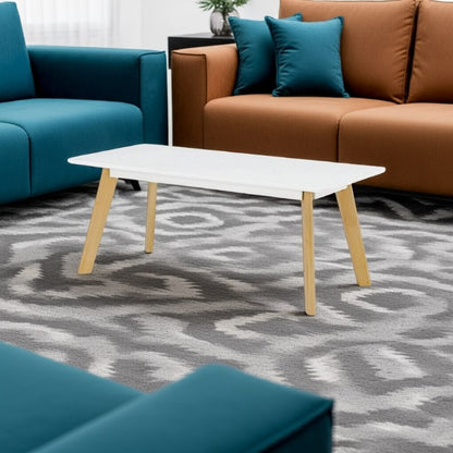 Belgium Rectangle Coffee Table in Matt Gloss White