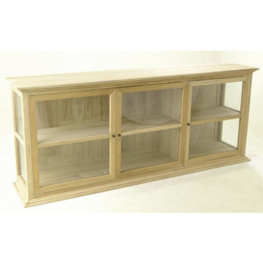 Vintage Display Cabinet with 3 Glazed Doors - White Tree Furniture