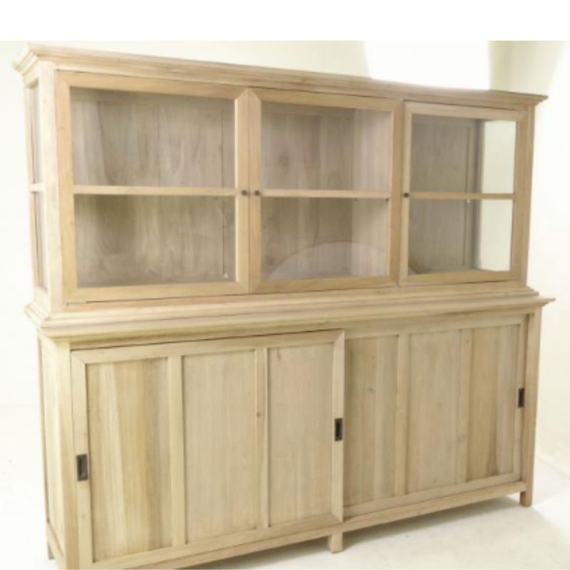 Vintage Display Cabinet with 3 Glazed Doors - White Tree Furniture