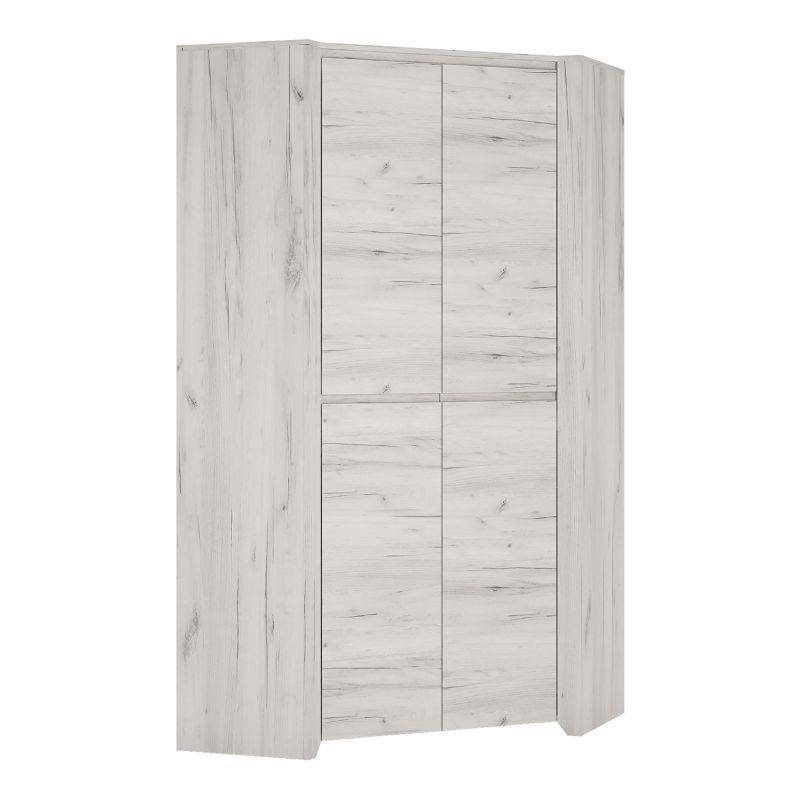 Angel Corner Fitted Wardrobe in White - White Tree Furniture