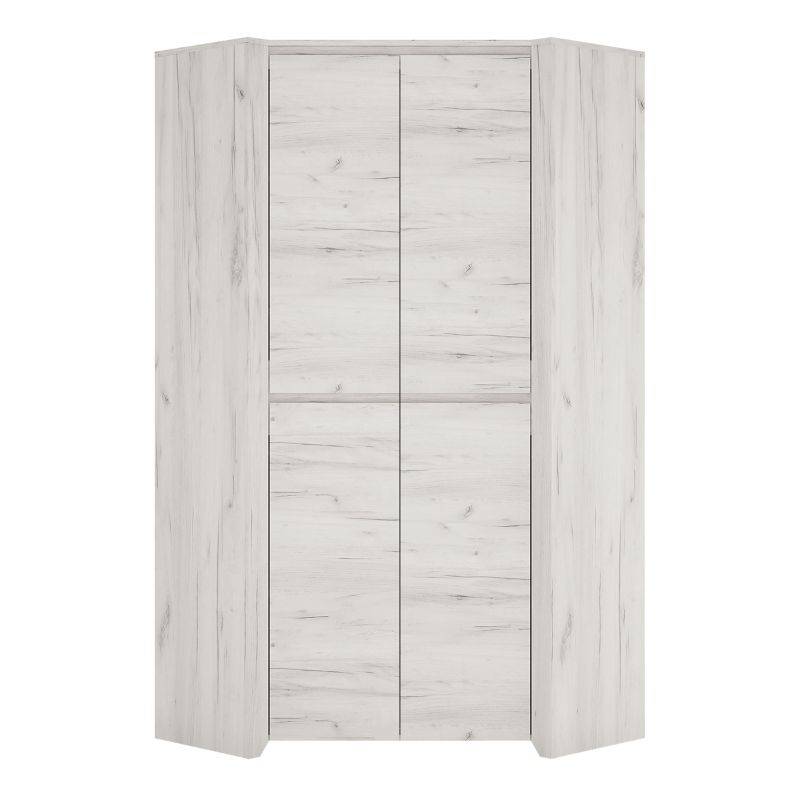 Angel Corner Fitted Wardrobe in White - White Tree Furniture