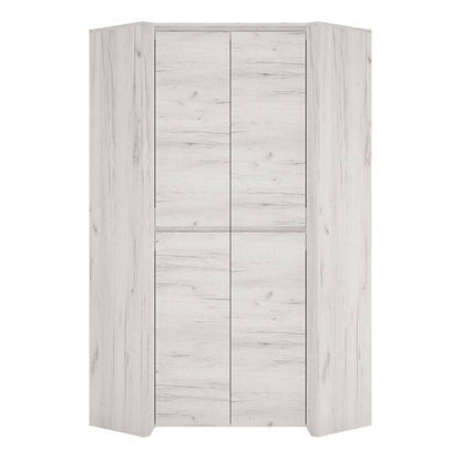Angel Corner Fitted Wardrobe in White - White Tree Furniture