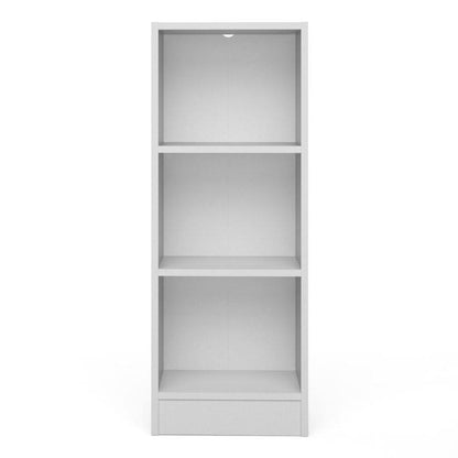 Basic White Low Narrow Bookcase w/ 2 Shelves - White Tree Furniture