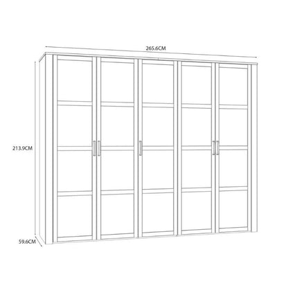 Bohol 5 Door Wardrobe in Riviera Oak / White - White Tree Furniture