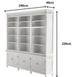 NOVASOLO SKANSEN Extra Large White Bookcase with Cupboards CA644
