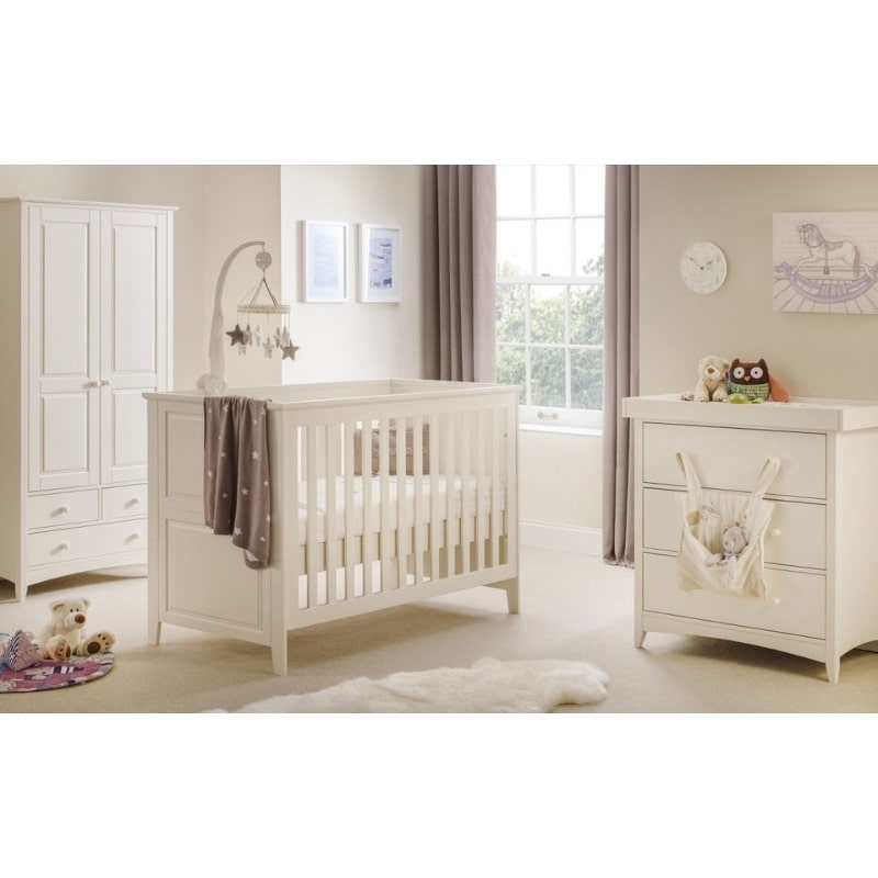 Shop CAMEO Children's Cot Bed / Baby Crib in Stone White. Discover an antique white cot bed / baby crib from a stone white collection. Ideal for children's bedroom.