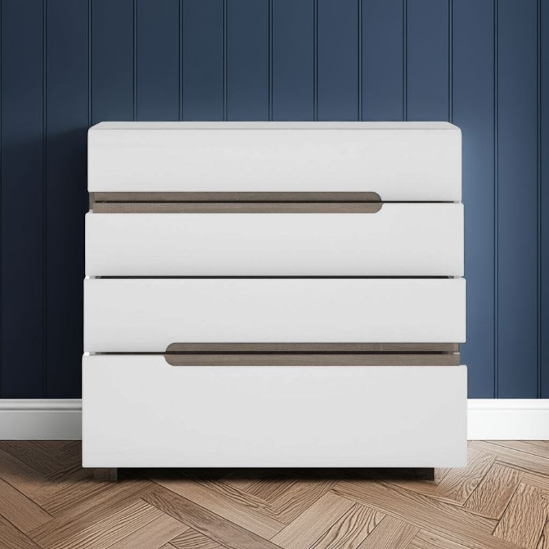 white bedroom dresser with 4 drawers