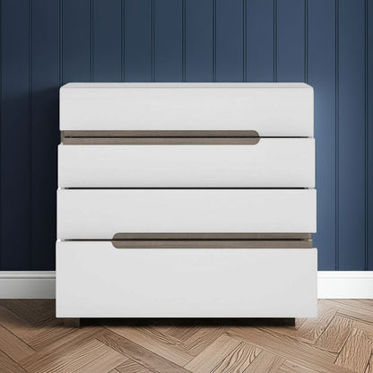 white bedroom dresser with 4 drawers