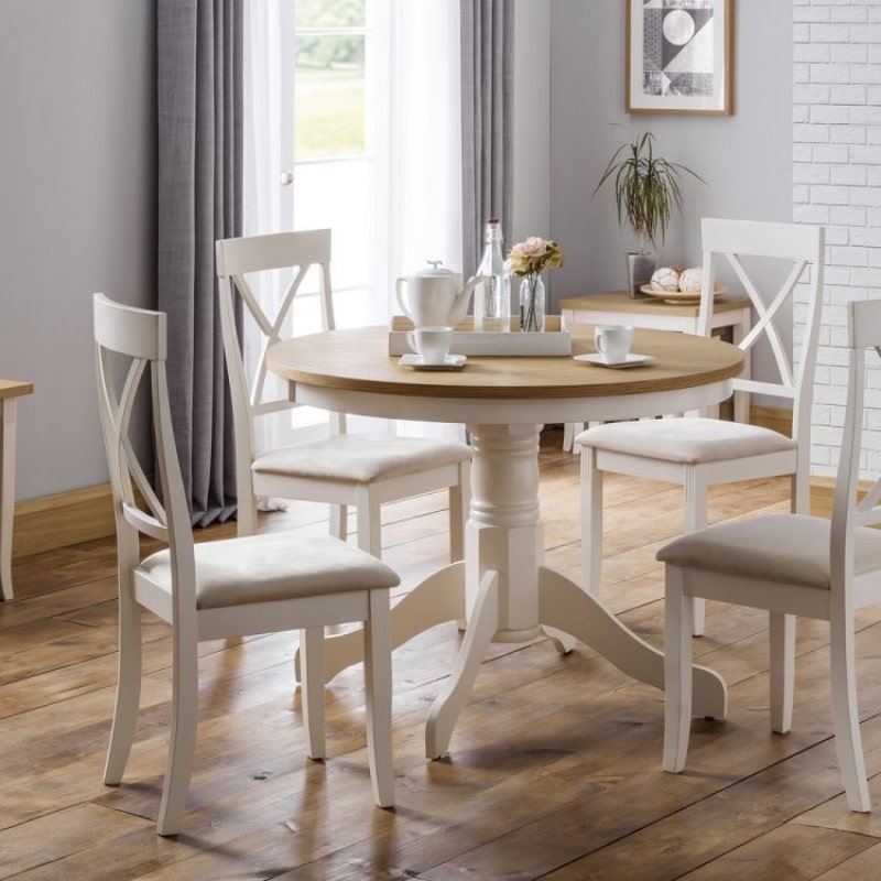Shop DAVENPORT Set of 2 Ivory Dining Chairs. Elegant dining room chair set made from rubberwood in ivory finish and faux suede upholstered seat.