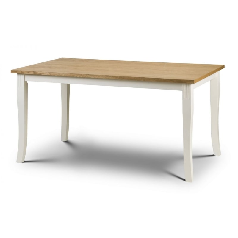 Shop DAVENPORT Dining Table in Ivory Base & Veneer Top. Real oak veneer top, elegant design for a stylish dining room set.