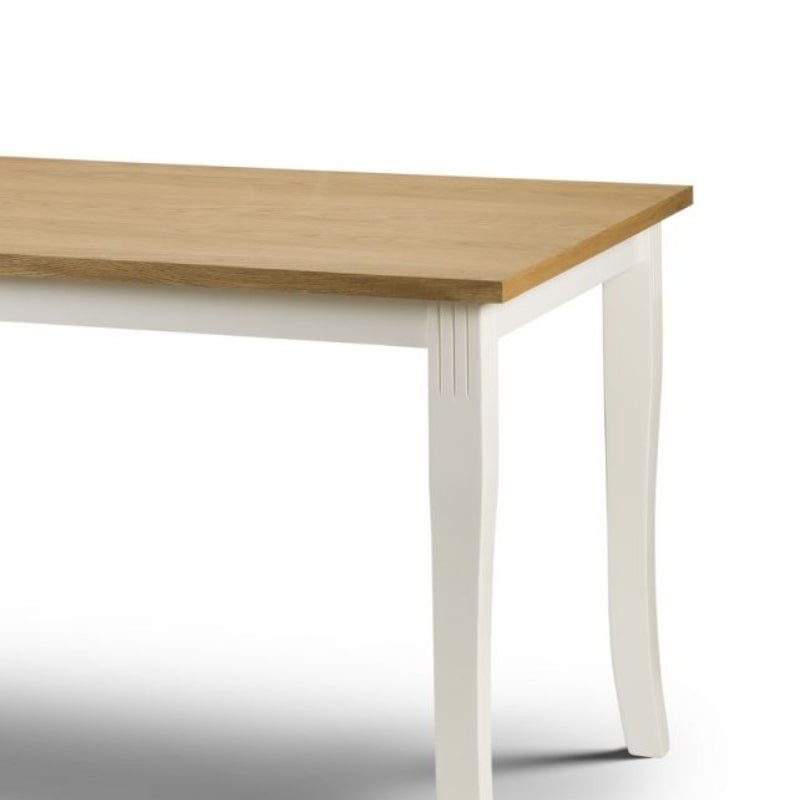 Shop DAVENPORT Dining Table in Ivory Base & Veneer Top. Real oak veneer top, elegant design for a stylish dining room set.