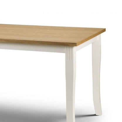 Shop DAVENPORT Dining Table in Ivory Base & Veneer Top. Real oak veneer top, elegant design for a stylish dining room set.