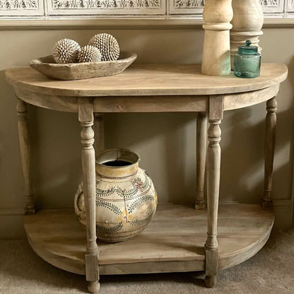 Vintage Demi Lune Small Console Table - White Tree Furniture