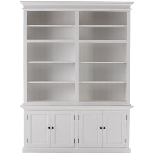 NOVASOLO HALIFAX Large White Bookcase with Cupboards CA613 - White Tree Furniture