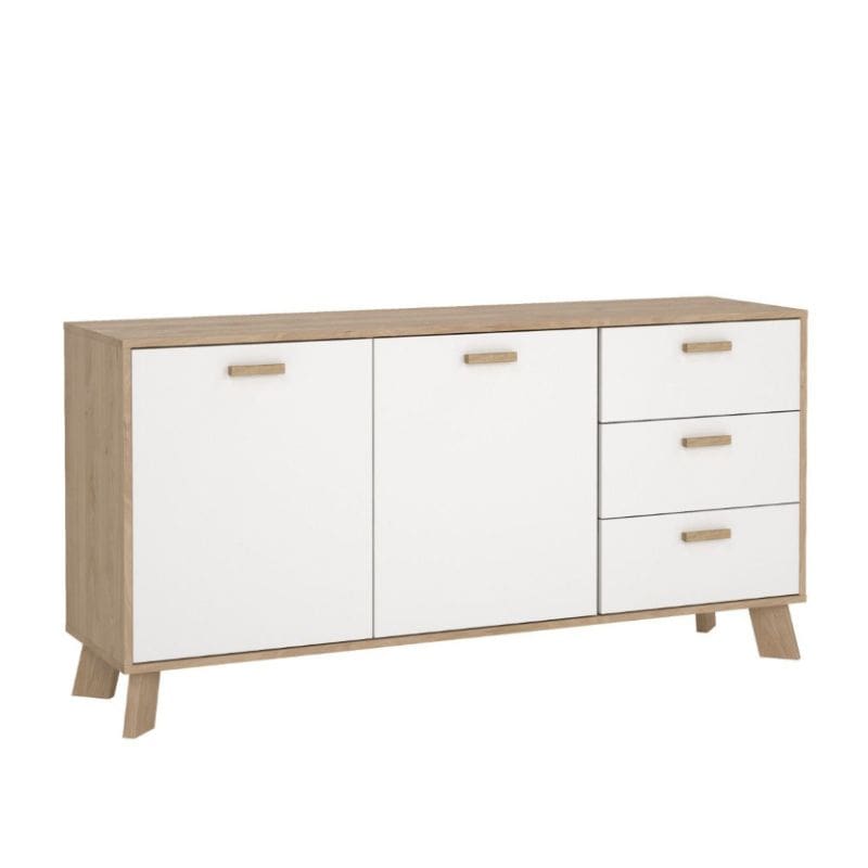 Ikast Sideboard w/ 3 Drawers in Jackson Hickory & White - White Tree Furniture