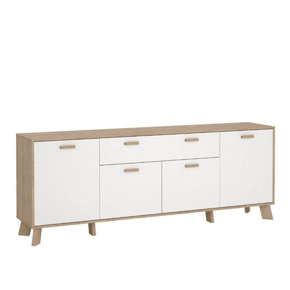 Ikast Sideboard w/ 4 Doors in Jackson Hickory & White - White Tree Furniture