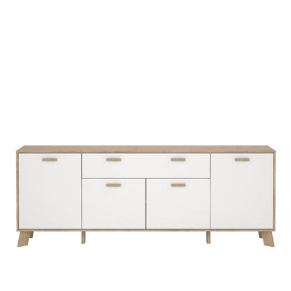 Ikast Sideboard w/ 4 Doors in Jackson Hickory & White - White Tree Furniture