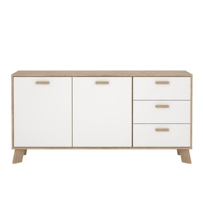 Ikast Sideboard w/ 3 Drawers in Jackson Hickory & White - White Tree Furniture