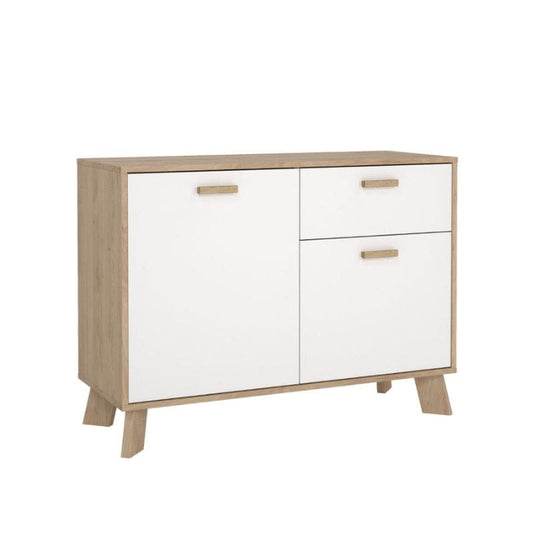 Ikast Sideboard w/ 1 Drawer in Jackson Hickory & White - White Tree Furniture