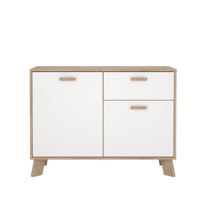 Ikast Sideboard w/ 1 Drawer in Jackson Hickory & White - White Tree Furniture