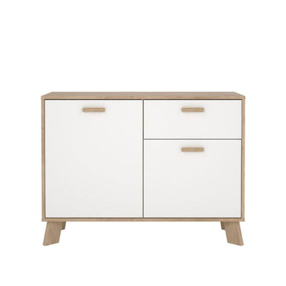 Ikast Sideboard w/ 1 Drawer in Jackson Hickory & White - White Tree Furniture