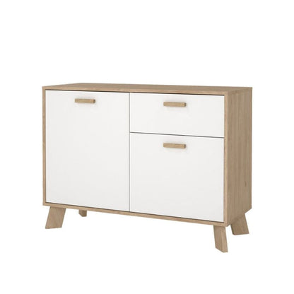 Ikast Sideboard w/ 1 Drawer in Jackson Hickory & White - White Tree Furniture