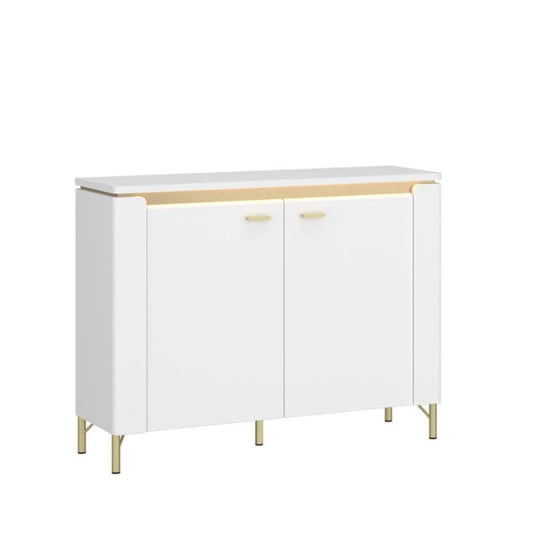 Lazio Sideboard w/ 2 Doors in Alpine White / White Gloss - White Tree Furniture