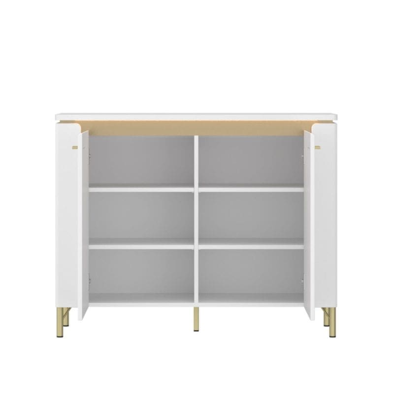 Lazio Sideboard w/ 2 Doors in Alpine White / White Gloss - White Tree Furniture