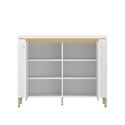 Lazio Sideboard w/ 2 Doors in Alpine White / White Gloss - White Tree Furniture