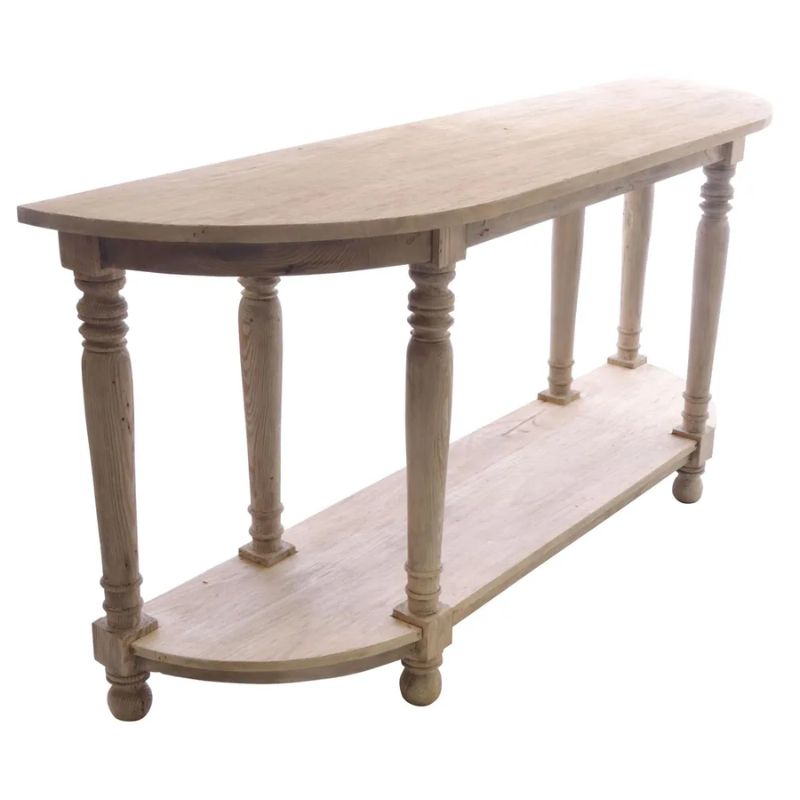Vintage Demi Lune Long Console Table - White Tree Furniture