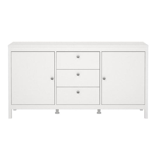 Madrid White Sideboard w/ 2 Doors & 3 Drawers - White Tree Furniture