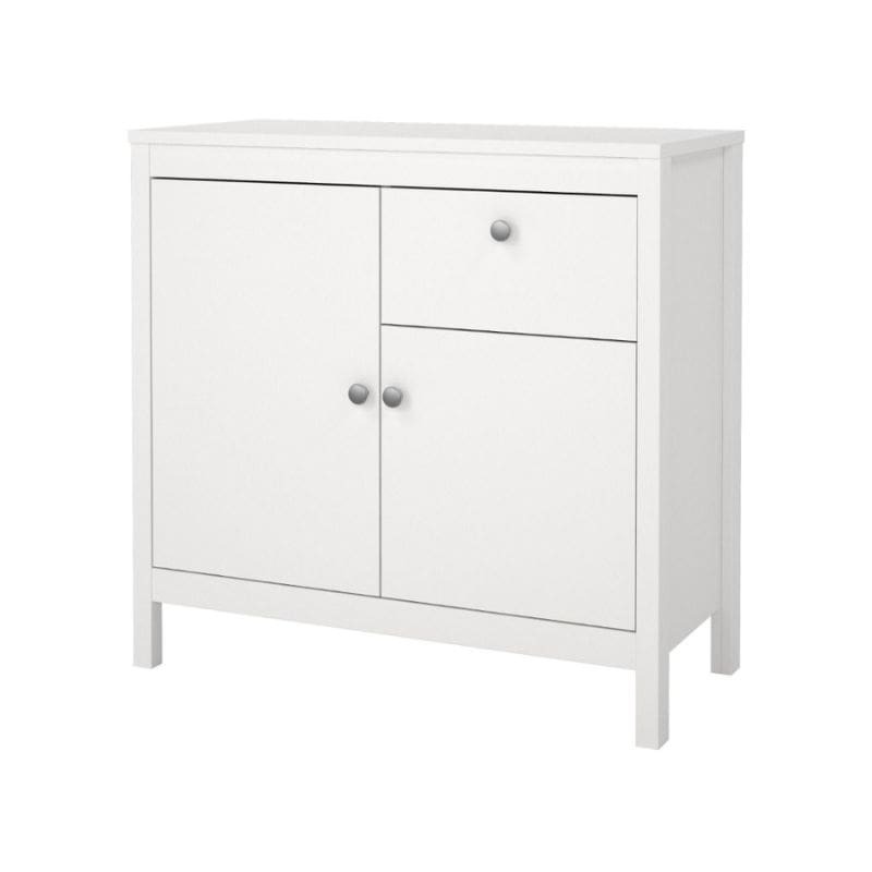 Madrid White Sideboard w/ 2 Doors & 1 Drawer - White Tree Furniture