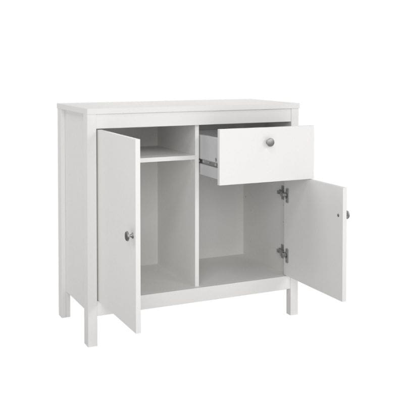 Madrid White Sideboard w/ 2 Doors & 1 Drawer - White Tree Furniture
