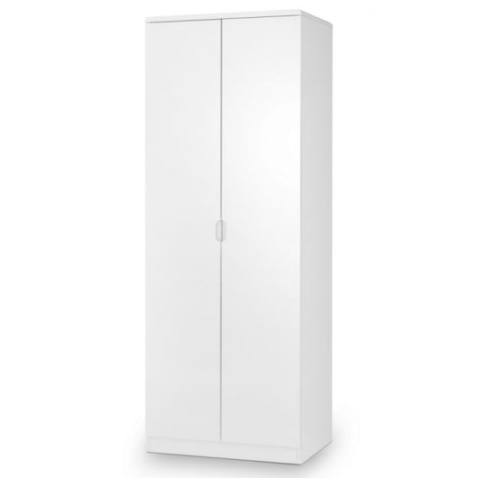 Julian Bowen Manhattan High Gloss White 2 Door Wardrobe MAN206 - White Tree Furniture
