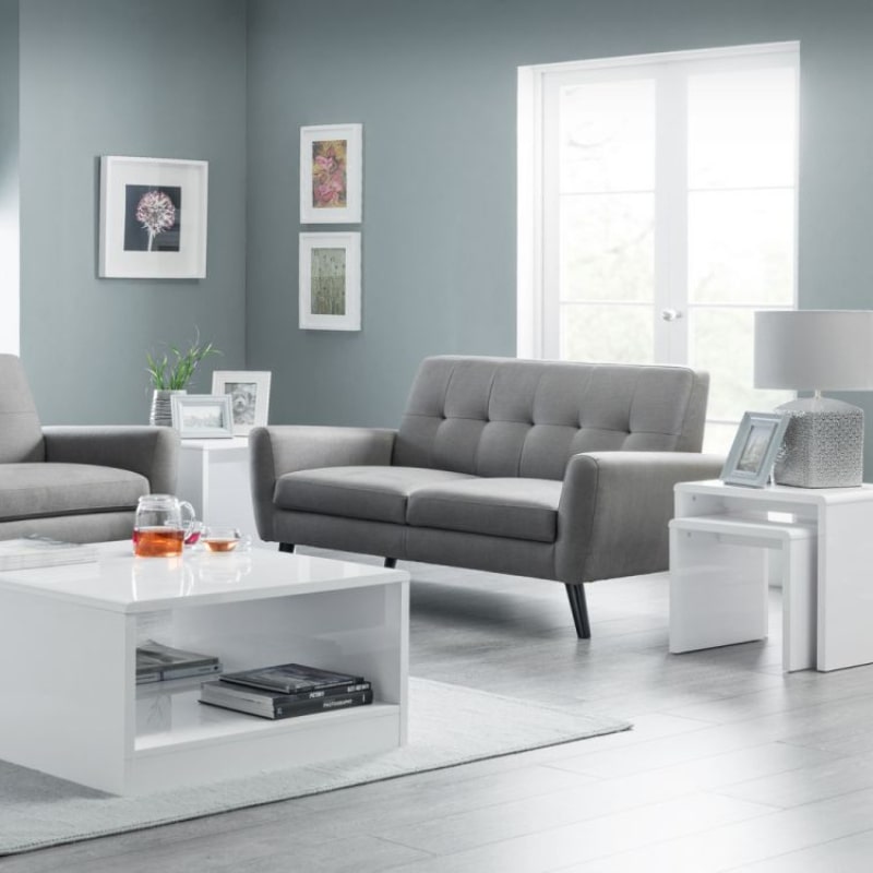 JULIAN BOWEN MANHATTAN High Gloss White Nest of Tables MAN302
