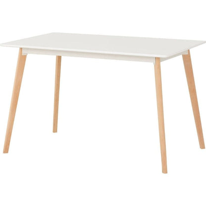 Dining Table with matt white finish and beech wood legs