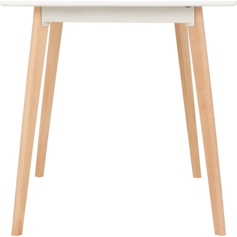 Dining Table with matt white finish and beech wood legs
