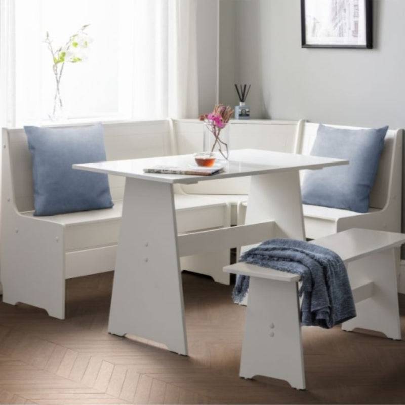 JULIAN BOWEN NEWPORT Corner Dining Set w/ Storage Benches NEW201 - White Tree Furniture