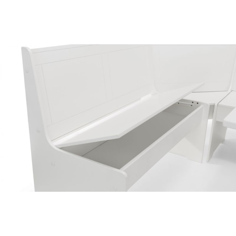 JULIAN BOWEN NEWPORT Corner Dining Set w/ Storage Benches NEW201 - White Tree Furniture