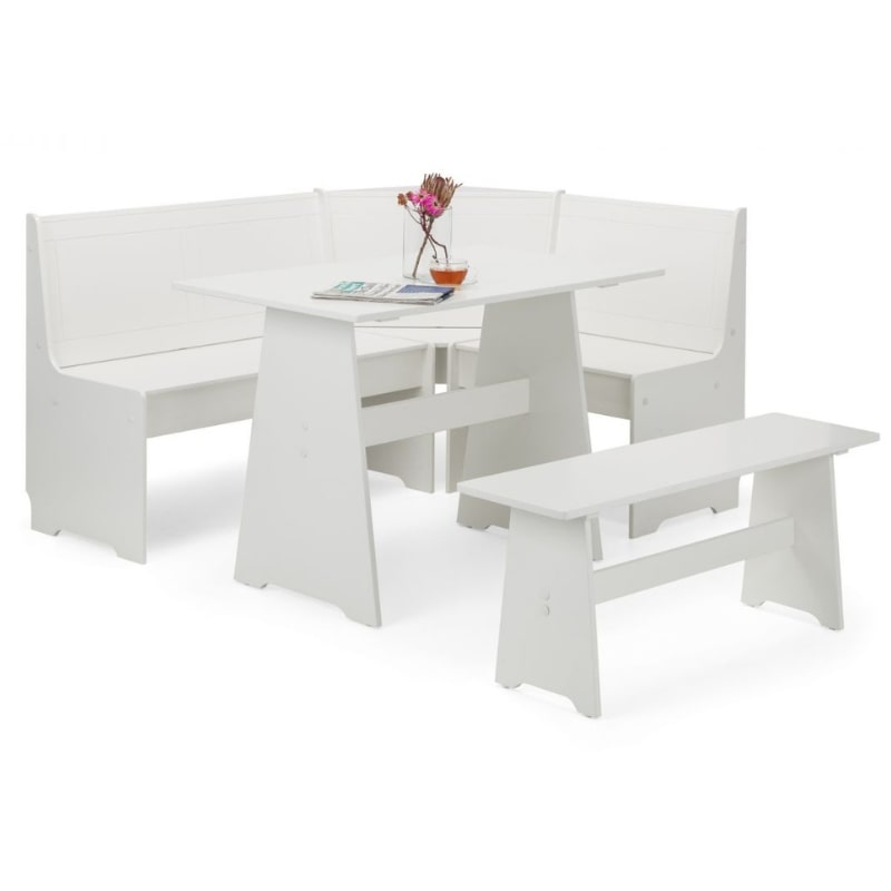 JULIAN BOWEN NEWPORT Corner Dining Set w/ Storage Benches NEW201 - White Tree Furniture
