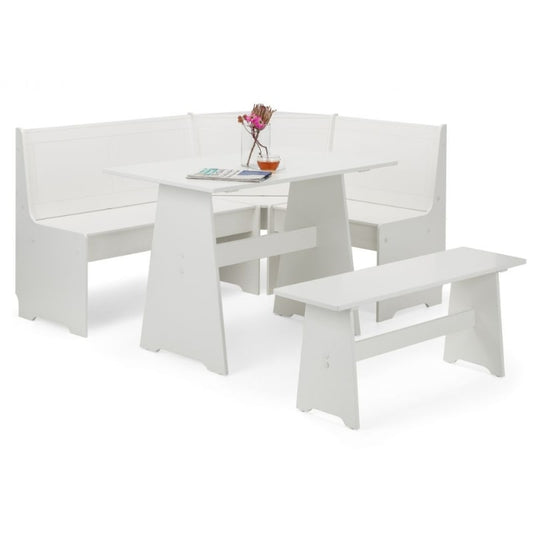 JULIAN BOWEN NEWPORT Corner Dining Set w/ Storage Benches NEW201 - White Tree Furniture