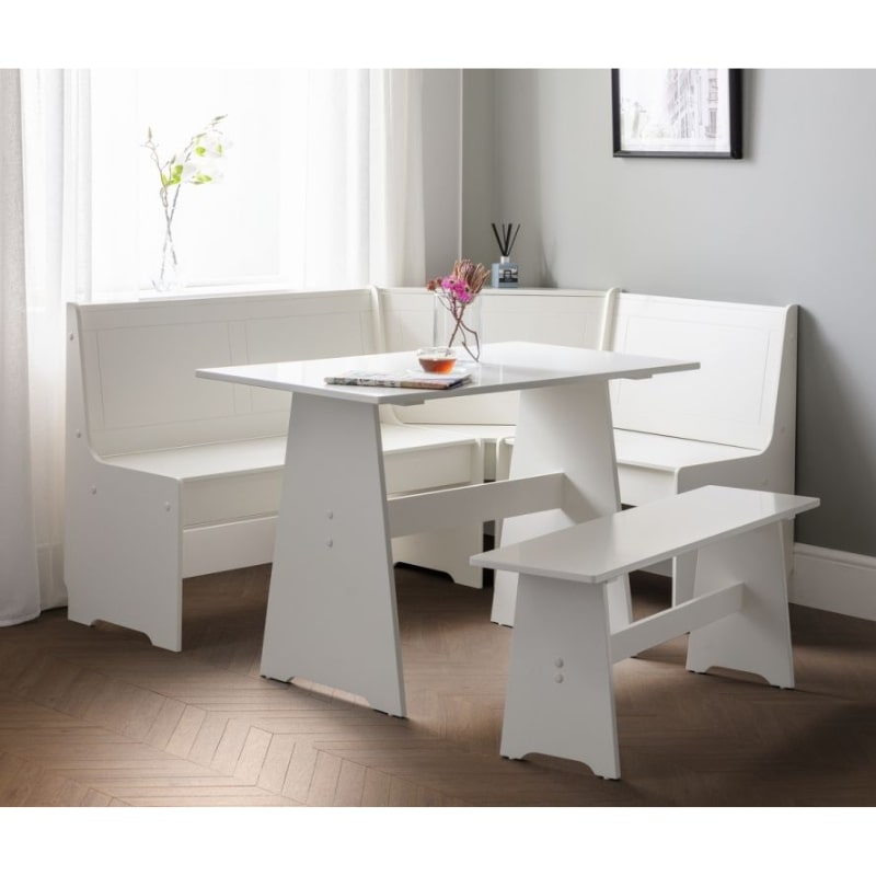 JULIAN BOWEN NEWPORT Corner Dining Set w/ Storage Benches NEW201 - White Tree Furniture