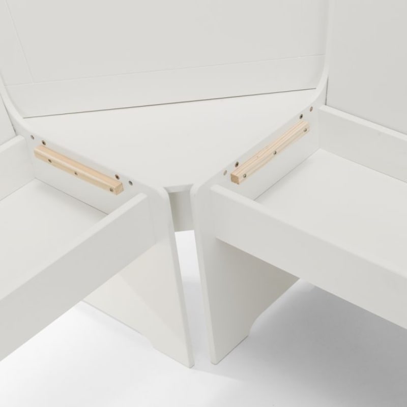 JULIAN BOWEN NEWPORT Corner Dining Set w/ Storage Benches NEW201 - White Tree Furniture